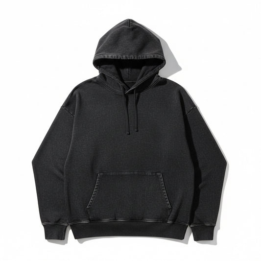 Washed Black Essential Hoodie