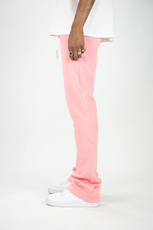 Fleece Stacked Sweatpants - Dusty Pink - Rebel Minds