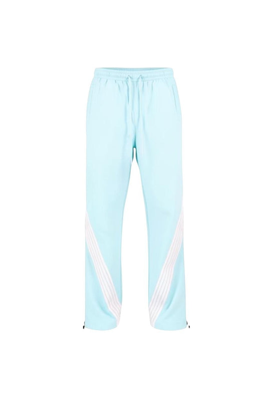 Rebel Minds 405 Bent Stripes crinkled nylon pants in light blue with white side stripe detailing