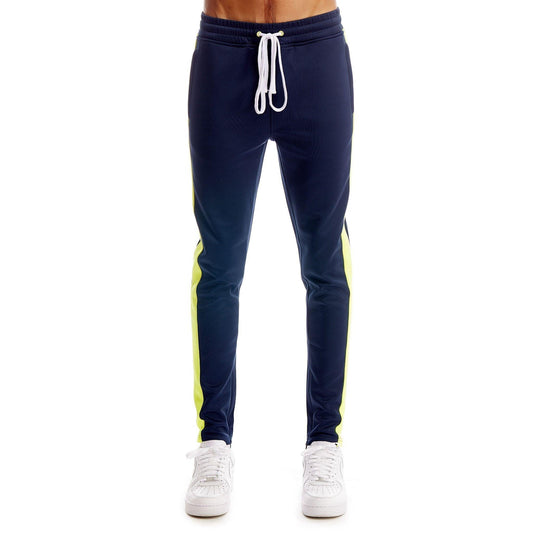 Track Pants - Navy & Neon Yellow - Rebel Minds