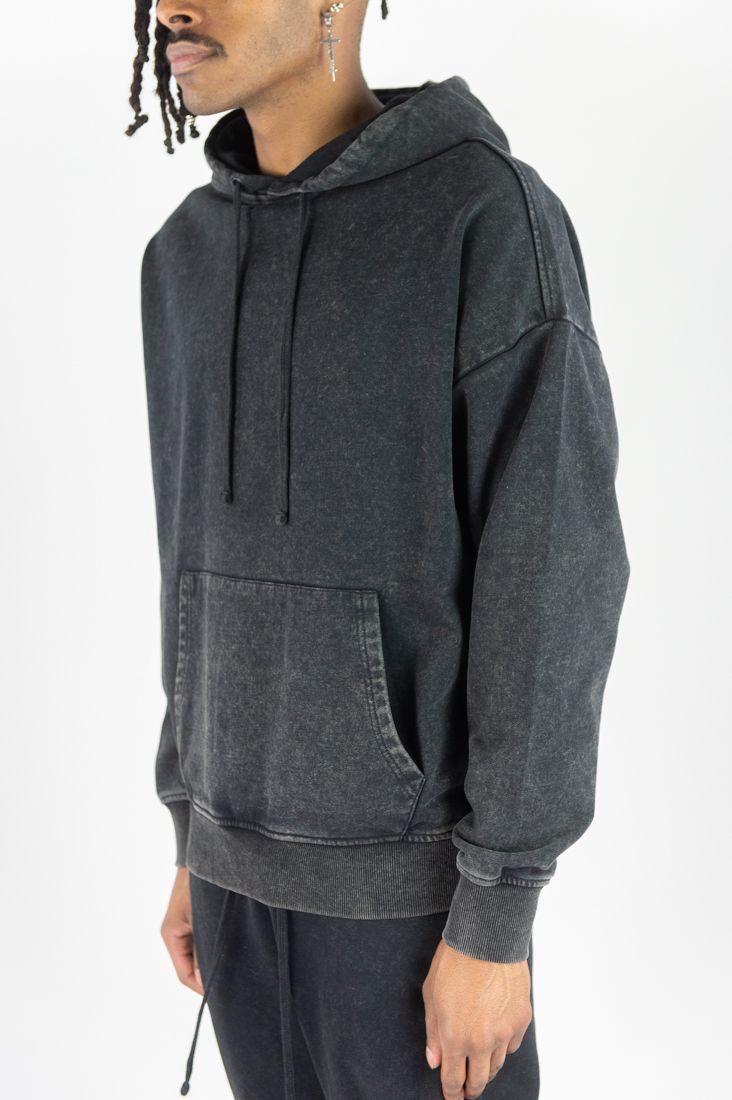 Washed Black Essential Hoodie