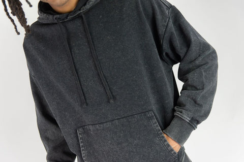 Washed Black Essential Hoodie