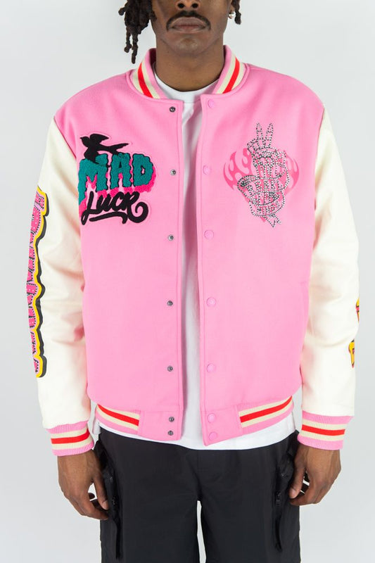 Mad Love Pink Varsity Jacket