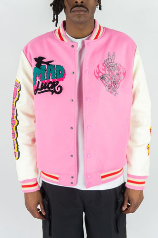 Mad Love Pink Varsity Jacket