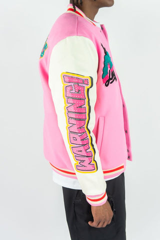 Mad Love Pink Varsity Jacket