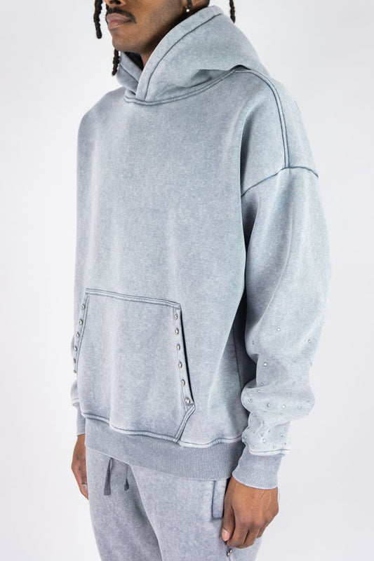 Spark Rhinestone Hoodie - Grey