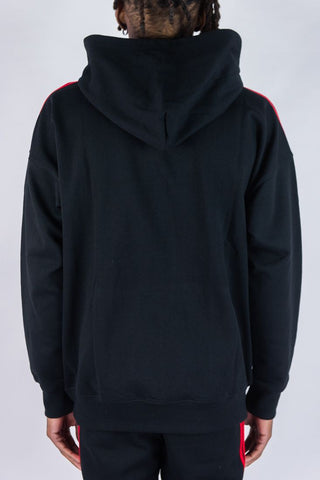"5-Stripes" Hoodie - Black/Red