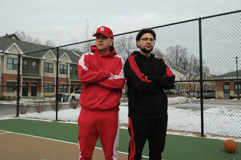 "5-Stripes" Hoodie - Black/Red