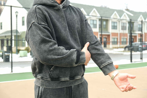 Washed Black Essential Hoodie