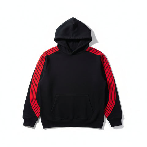 "5-Stripes" Hoodie - Black/Red