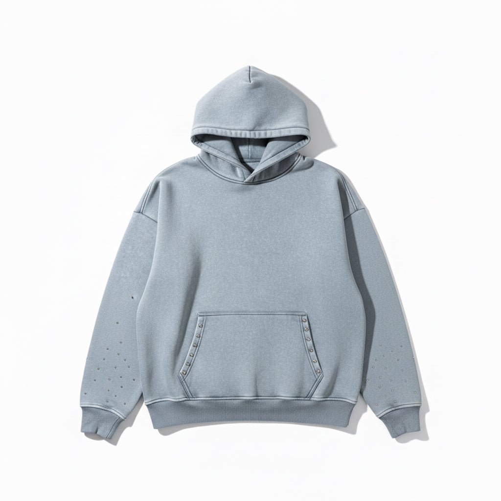 Spark Rhinestone Hoodie - Grey