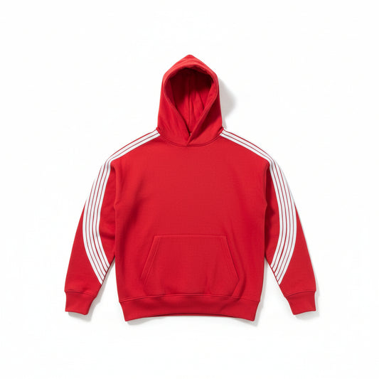 "5-Stripes" Hoodie - Red/White