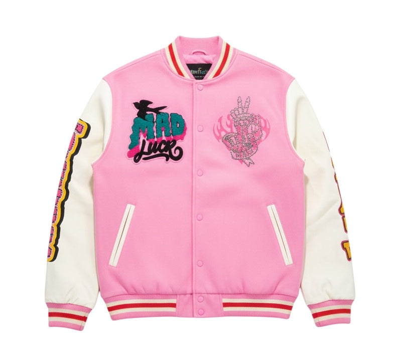 Mad Love Pink Varsity Jacket