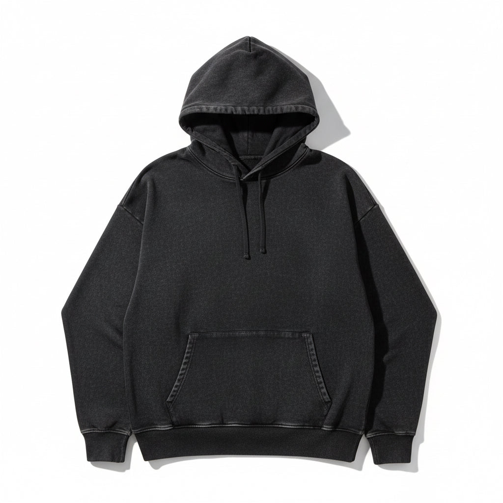 Washed Black Essential Hoodie