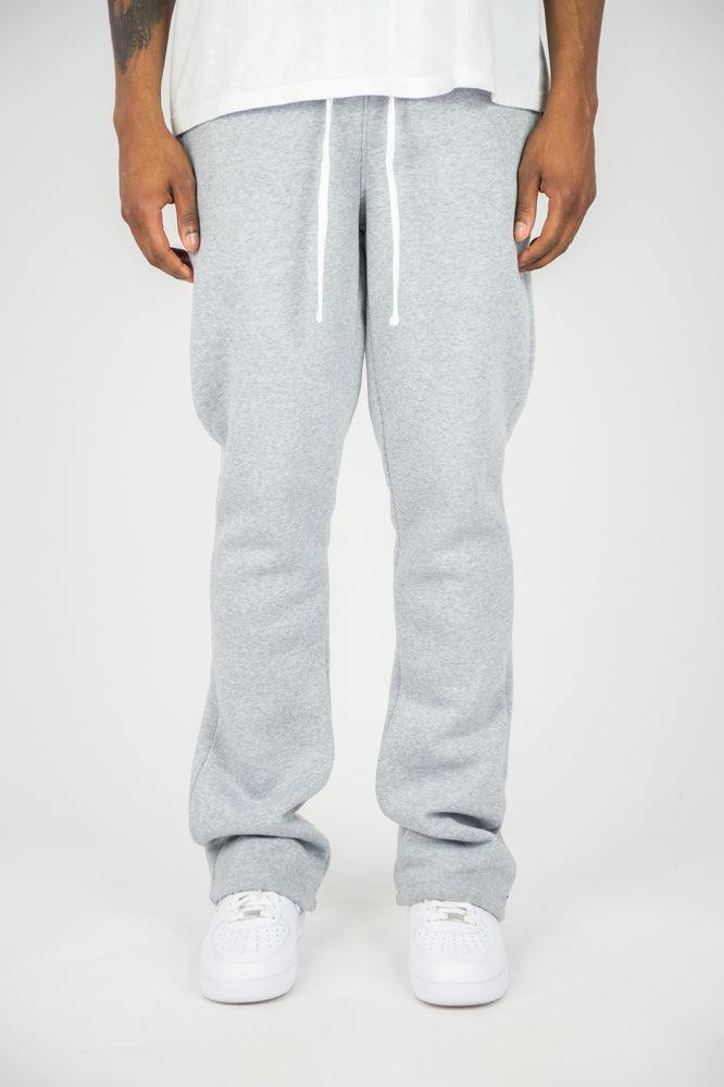Fleece Stacked Sweatpants - Heather Grey - Rebel Minds