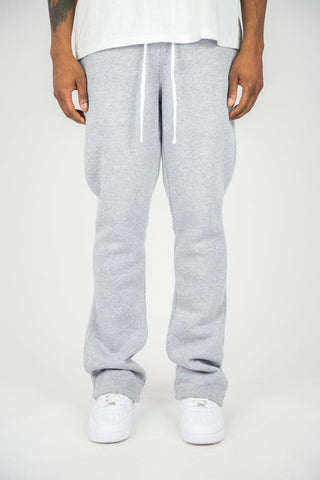 Fleece Stacked Sweatpants - Heather Grey - Rebel Minds