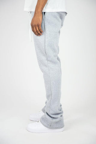 Fleece Stacked Sweatpants - Heather Grey - Rebel Minds