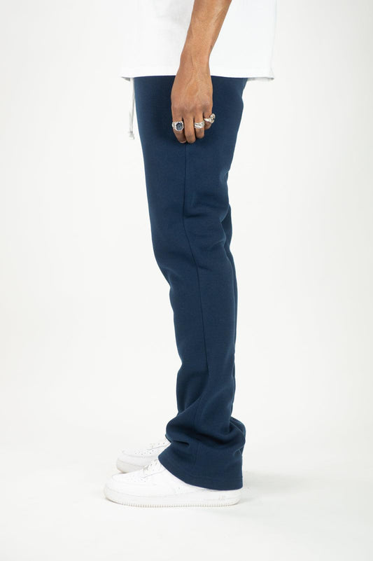 Fleece Stacked Sweatpants - Navy - Rebel Minds