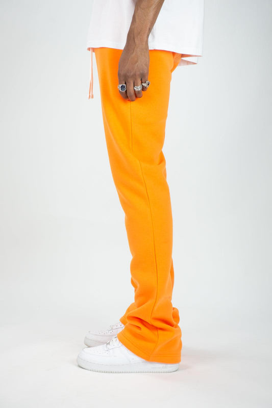 Fleece Stacked Sweatpants - Orange - Rebel Minds