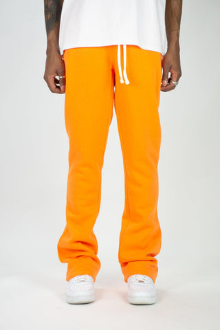 Fleece Stacked Sweatpants - Orange - Rebel Minds
