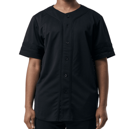 Mesh Baseball Jersey - Black - Rebel Minds