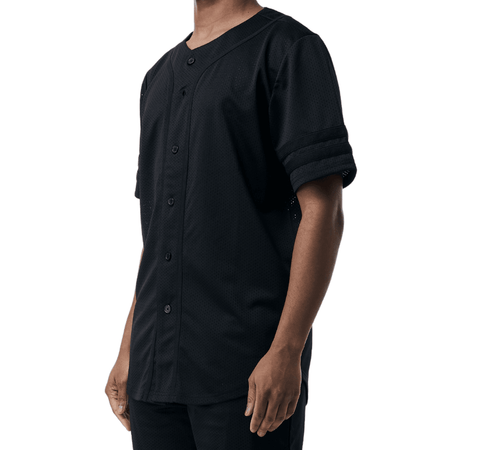 Mesh Baseball Jersey - Black - Rebel Minds