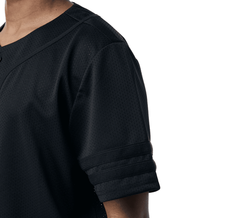 Mesh Baseball Jersey - Black - Rebel Minds