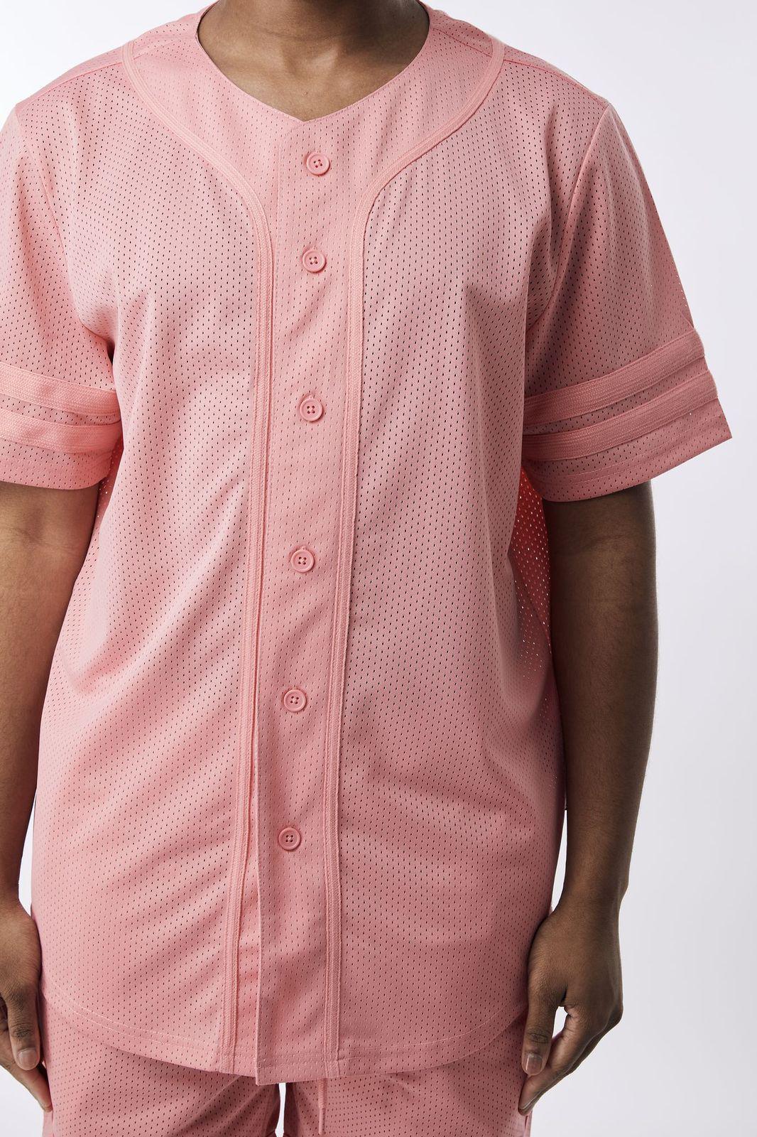 Mesh Baseball Jersey - Dusty Pink - Rebel Minds