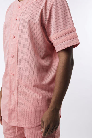 Mesh Baseball Jersey - Dusty Pink - Rebel Minds