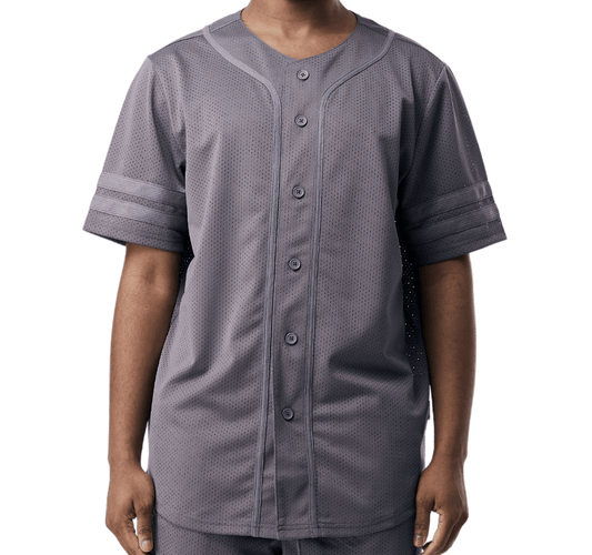 Mesh Baseball Jersey - Grey - Rebel Minds