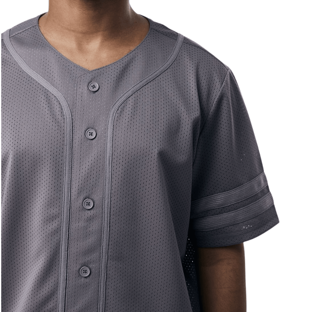 Mesh Baseball Jersey - Grey - Rebel Minds