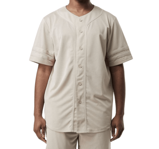 Mesh Baseball Jersey - Oatmeal - Rebel Minds