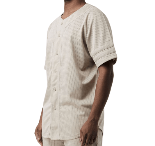 Mesh Baseball Jersey - Oatmeal - Rebel Minds