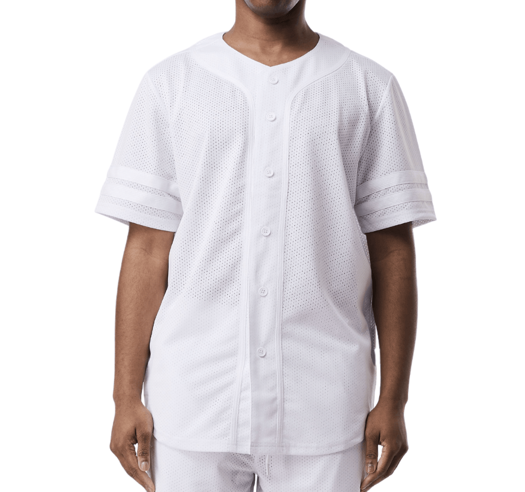 Mesh Baseball Jersey - White - Rebel Minds