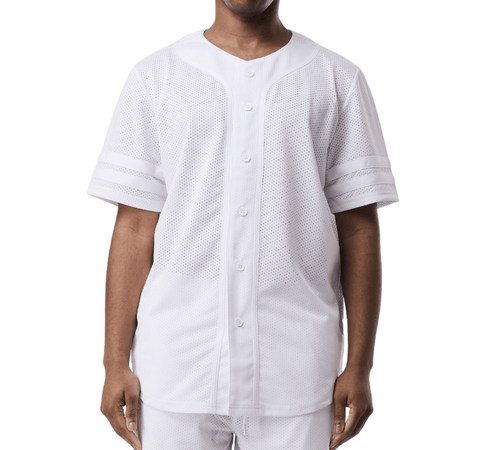 Mesh Baseball Jersey - White - Rebel Minds