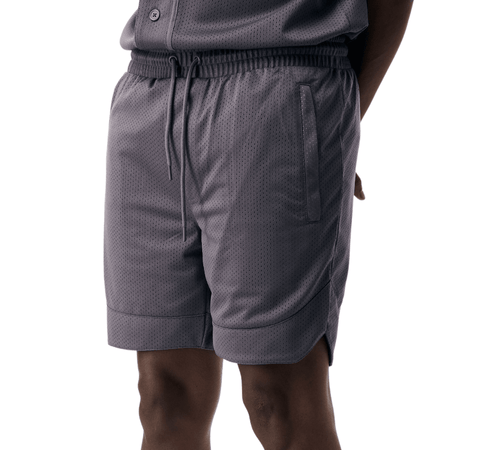 Mesh Baseball Shorts - Grey - Rebel Minds