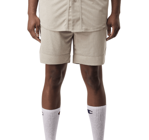 Mesh Baseball Shorts - Oatmeal Beige - Rebel Minds