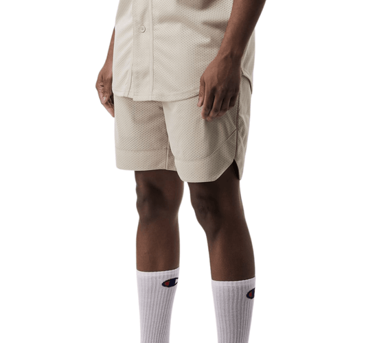 Mesh Baseball Shorts - Oatmeal Beige - Rebel Minds