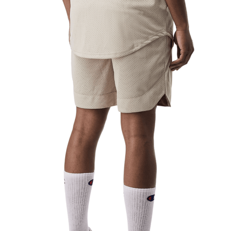 Mesh Baseball Shorts - Oatmeal Beige - Rebel Minds