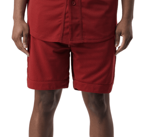 Mesh Baseball Shorts - Red - Rebel Minds