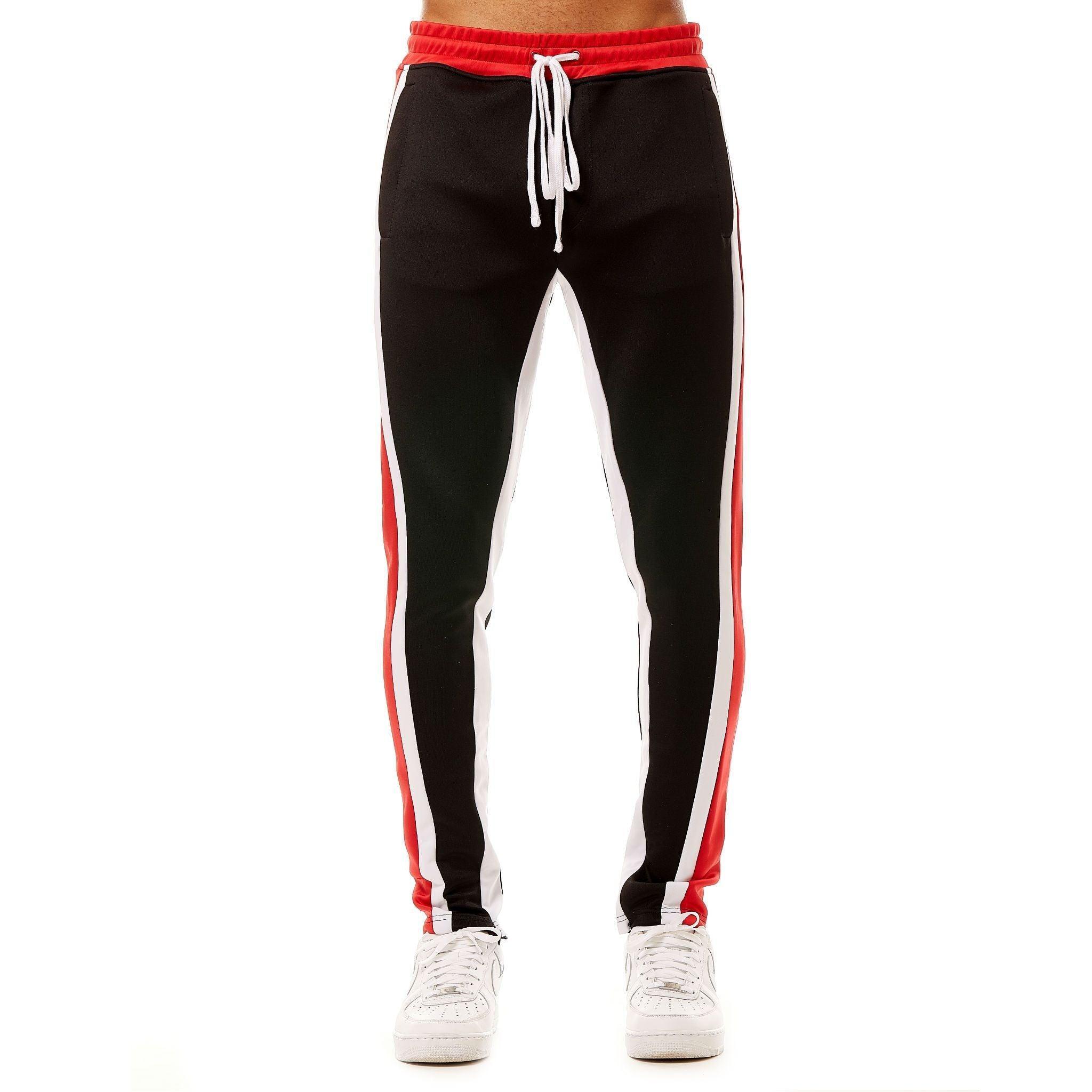 Shane Track Pants - Black & Red - Rebel Minds