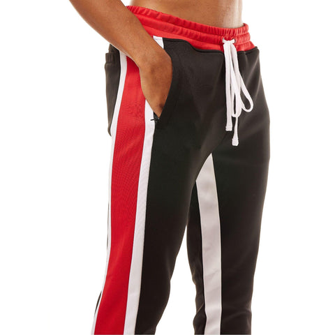 Shane Track Pants - Black & Red - Rebel Minds