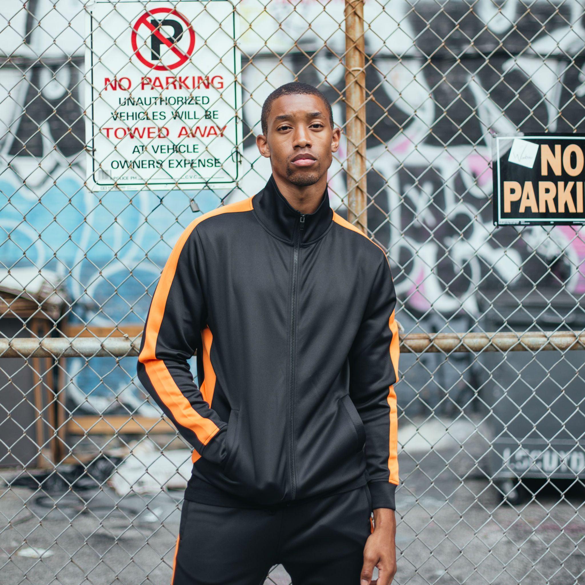 Track Jacket - Black/Orange - Rebel Minds