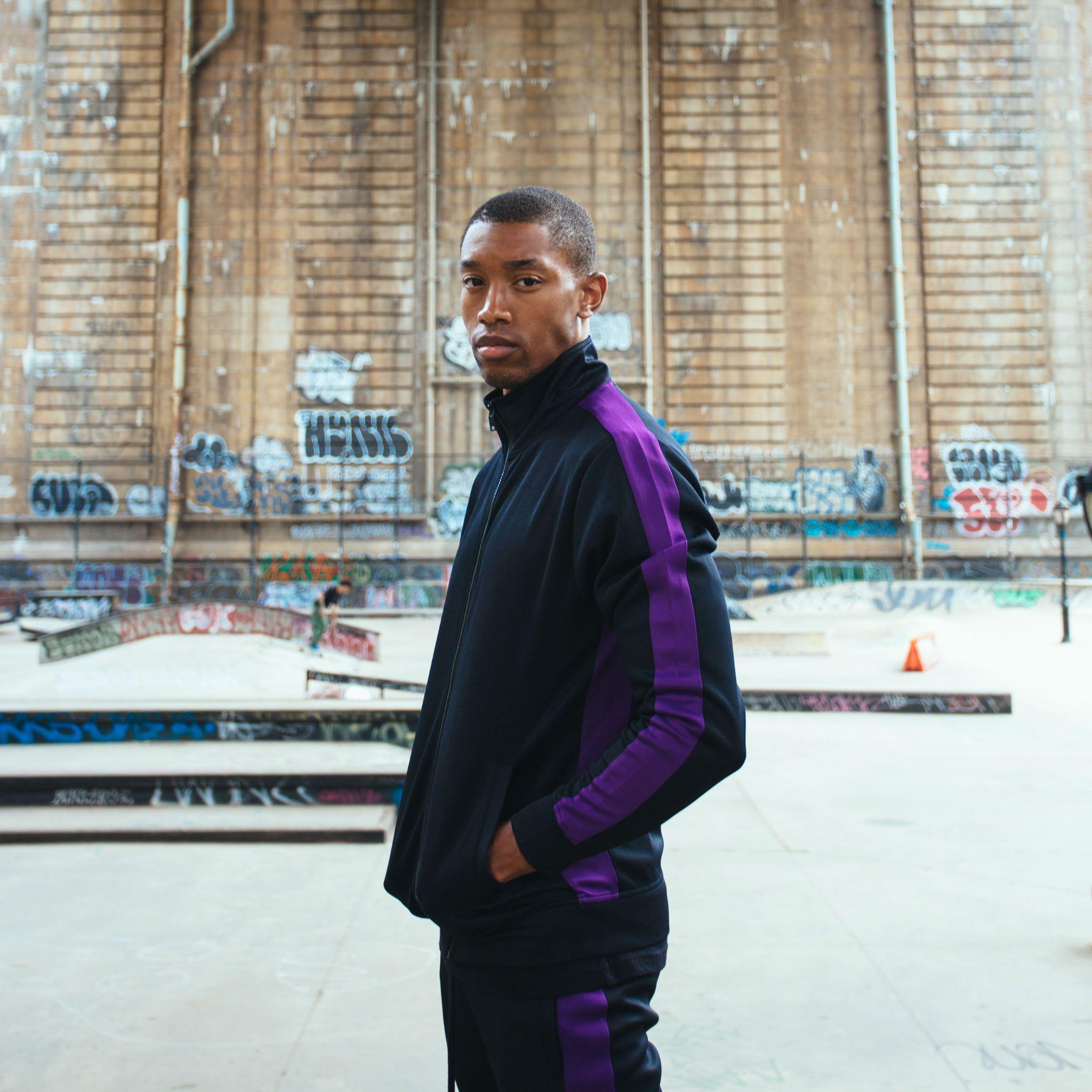 Track Jacket - Black/Purple - Rebel Minds