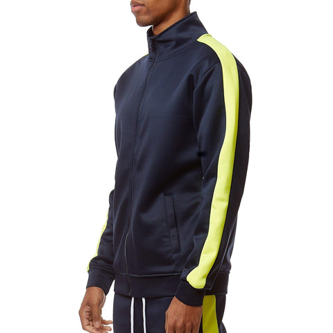 Track Jacket - Navy/Neon Yellow - Rebel Minds