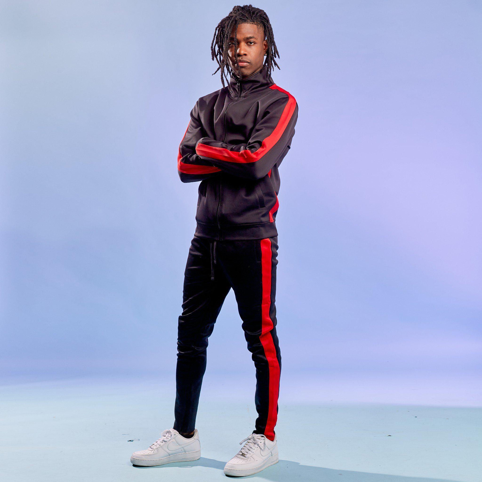 401 Track Pants Black Red - Main Image