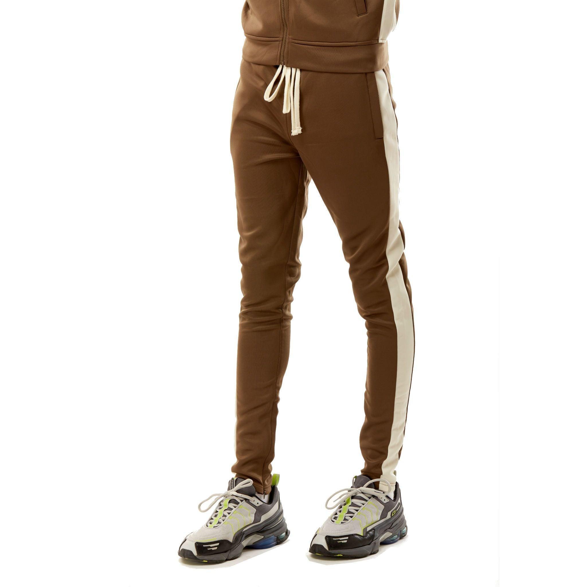 Track Pants - Brown & Cream - Rebel Minds