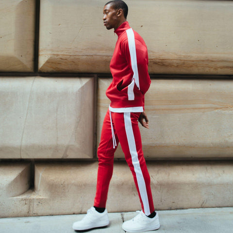 Track Pants - Red & White - Rebel Minds