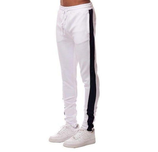 Track Pants - White & Black - Rebel Minds