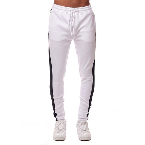 Track Pants - White & Black - Rebel Minds